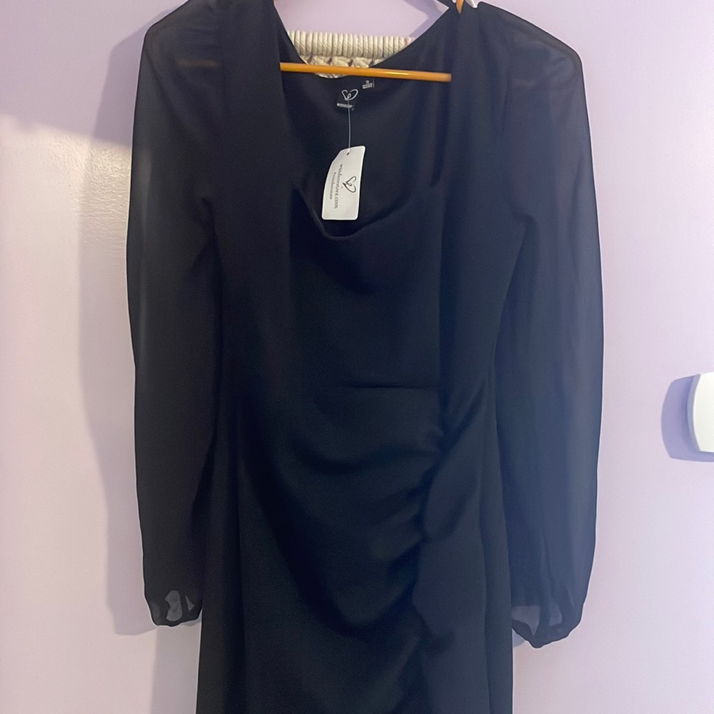 Windsor black dress with long sleeves. Size 4.